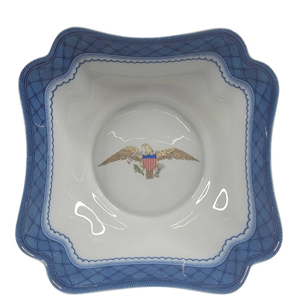 Mottahedeh Blue & White Porcelain Dish with Eagle Crest